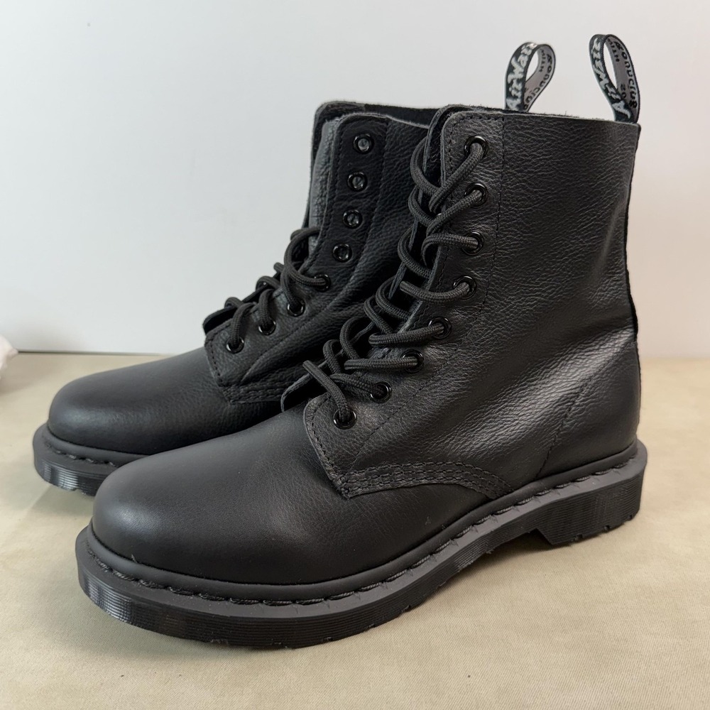 Dr. Martens 1460 Mono AirWair Boots Womens Size 9 Black Combat Slip Resistant